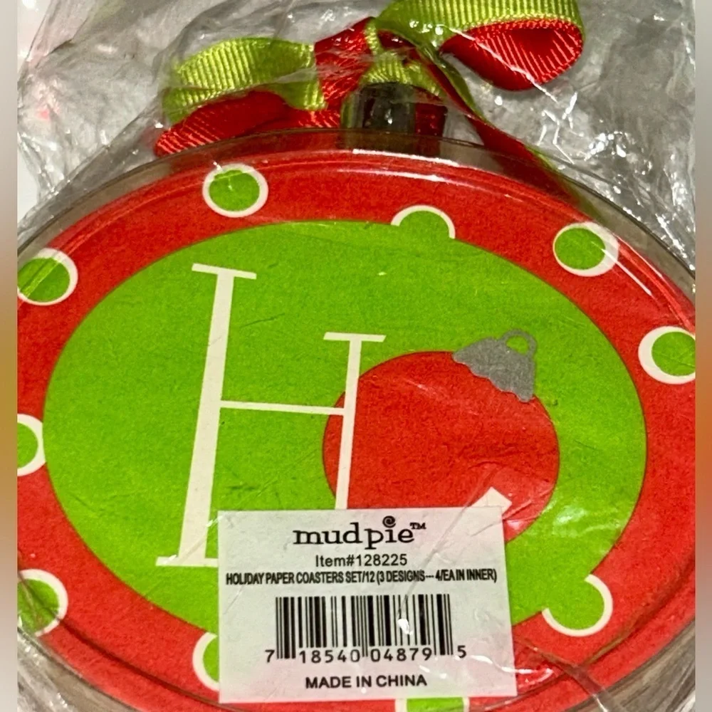 New Red and Green Holiday Coasters and Candles Set Party Decorations NWT